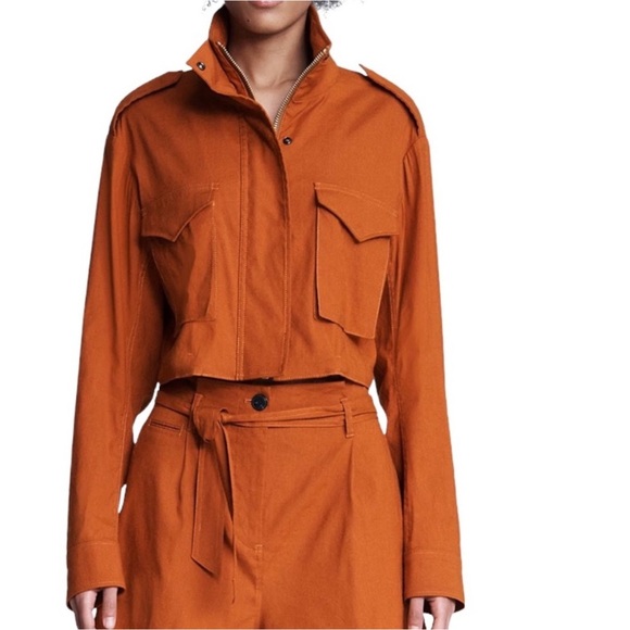 Rag & Bone Women's Cropped M65 Field Jacket color Rust size Medium - Picture 16 of 16